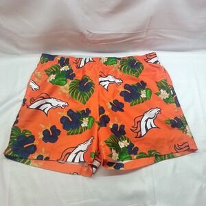 NFL Team Apparel Denver‎ Broncos Mens XL Swim Trunks Tropical Floral Shorts